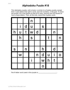 10 Alphadoku Puzzles Ideas In 2021 Fun Learning Sudoku Puzzles