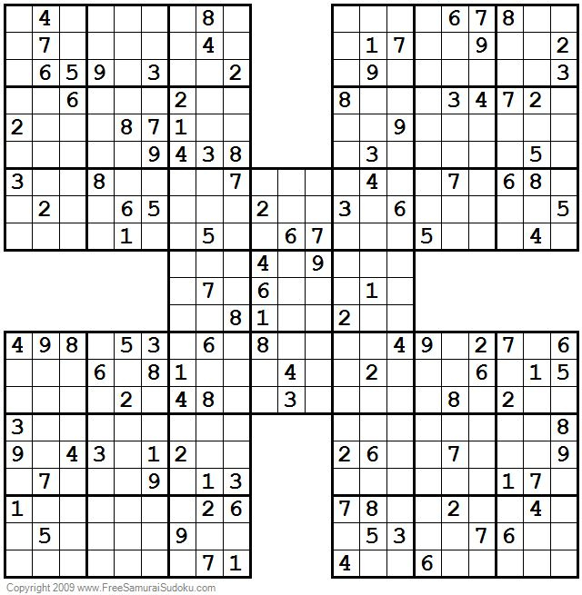 1001 Hard Samurai Sudoku Puzzles Sudoku Printable Sudoku Sudoku Puzzles