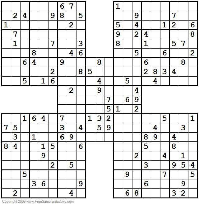 1001 Hard Samurai Sudoku Puzzles Sudoku Puzzles Sudoku Printable 