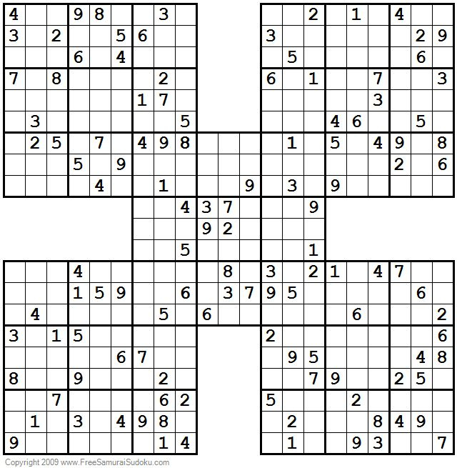 1001 Hard Samurai Sudoku Puzzles Sudoku Sudoku Puzzles Sudoku Printable