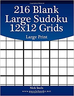 216 Blank Large Sudoku 12x12 Grids Large Print Blank Sudoku Grids 