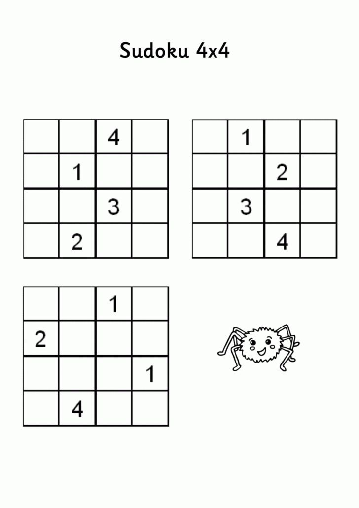 Printable Sudoku 4 By 4 Printiut