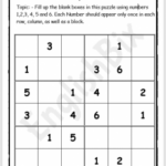 6x6 Blank Sudoku Printables For Elementary Grades EnglishBix