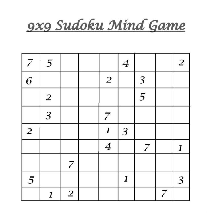 Soduko Puzzles Printable 9 Per Page