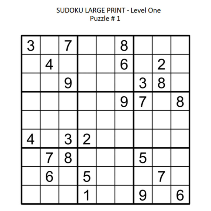 Large Printable  Sudoku