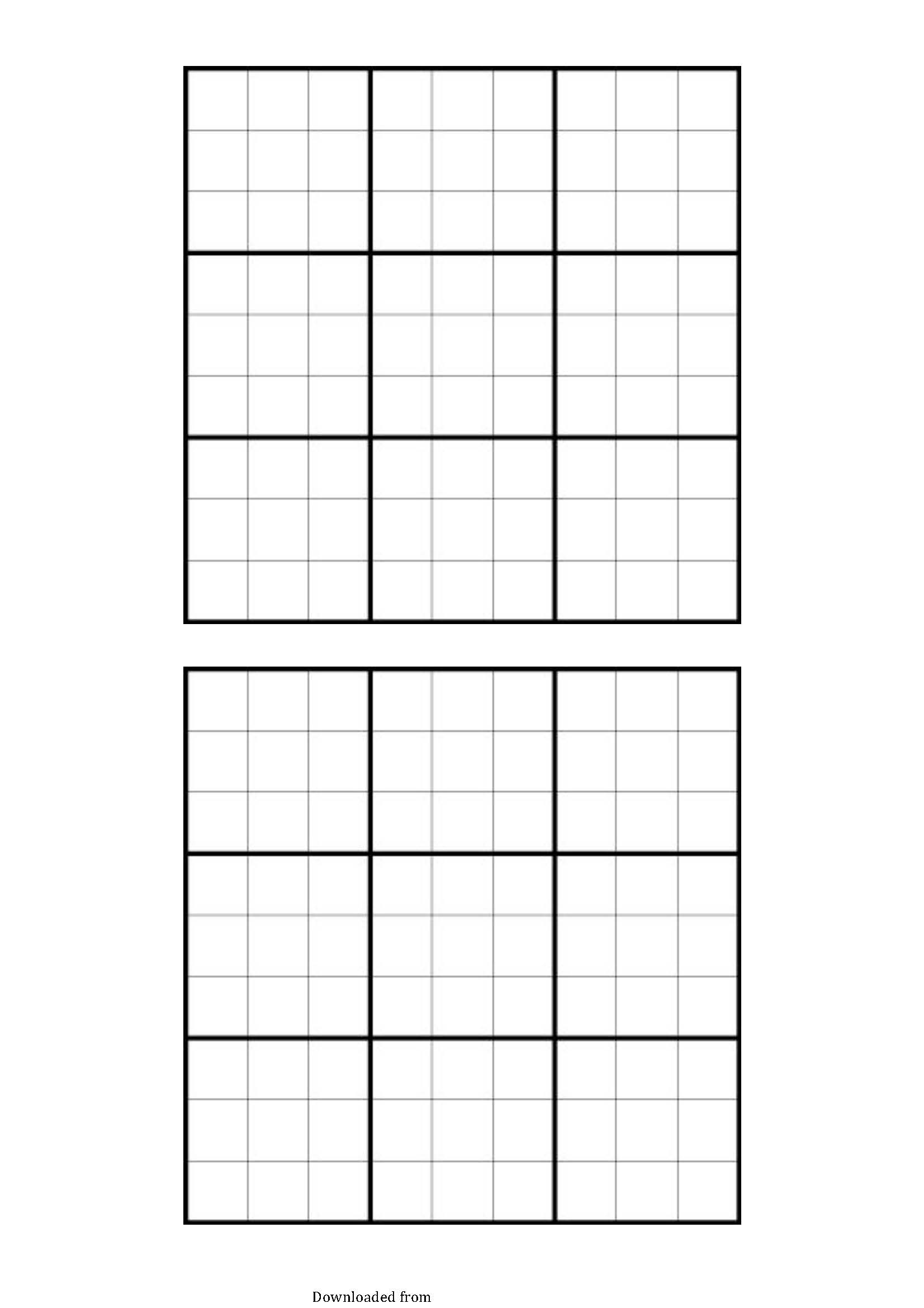 Blank Sudoku Grid PDF Format E database