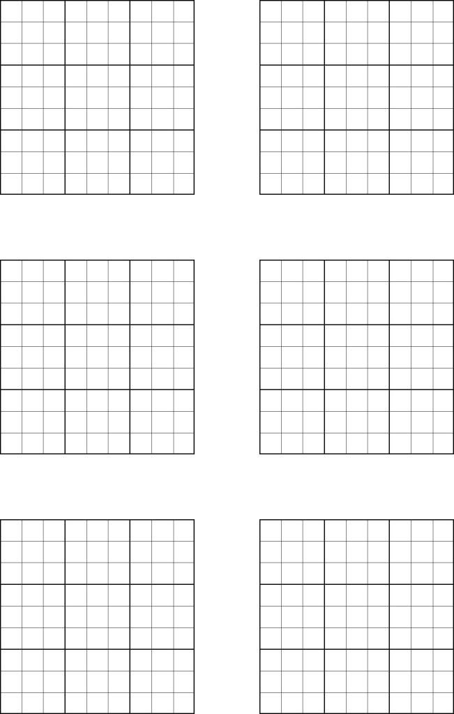 Printable Blank Sudoku Grids 6 Per Page