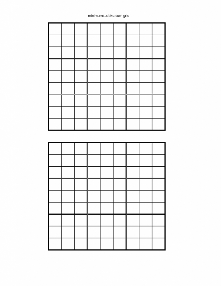 Blank Sudoku Grida 2 Per Page Printable