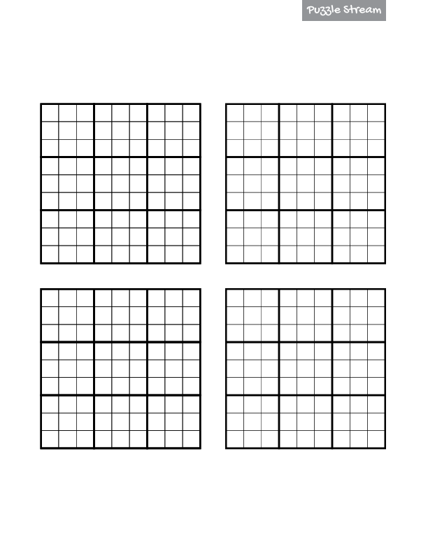 Blank Sudoku Printable 4 Per Page FreePrintableTM 