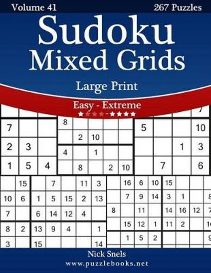 Bol Sudoku Mixed Grids Large Print Easy To Extreme Sudoku Printable