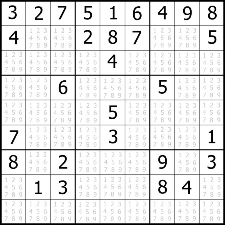 Printable Mixed Level Sudoku Grid