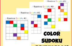 Color Sudoku Puzzles For Kids 4 Printable Board Games School Time
