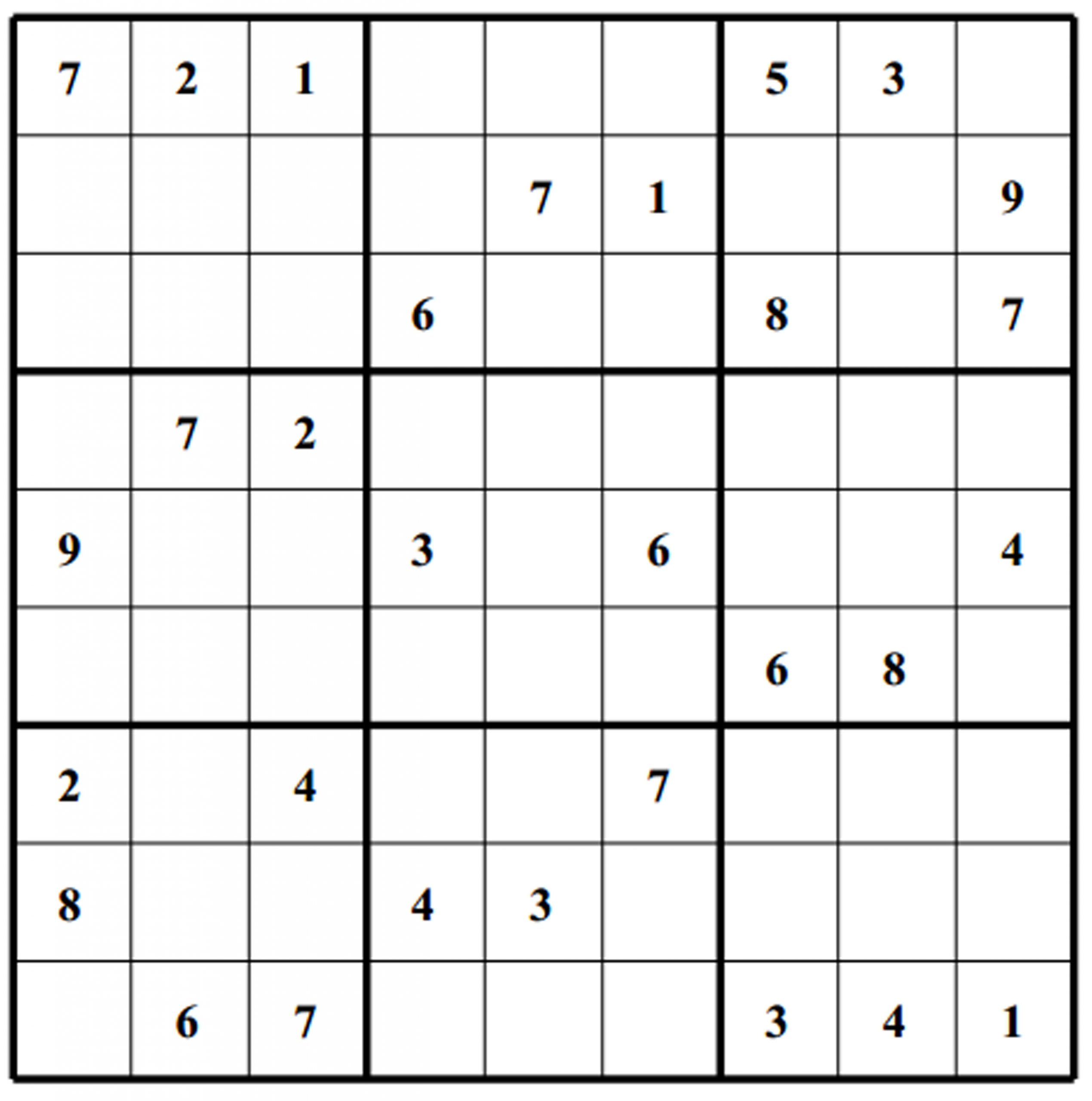 Daily Sudoku Print Out PRINTABLE SUDOKU