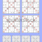 Diagonal Sudoku Vector Set Easy Medium Stock Vector Royalty Free