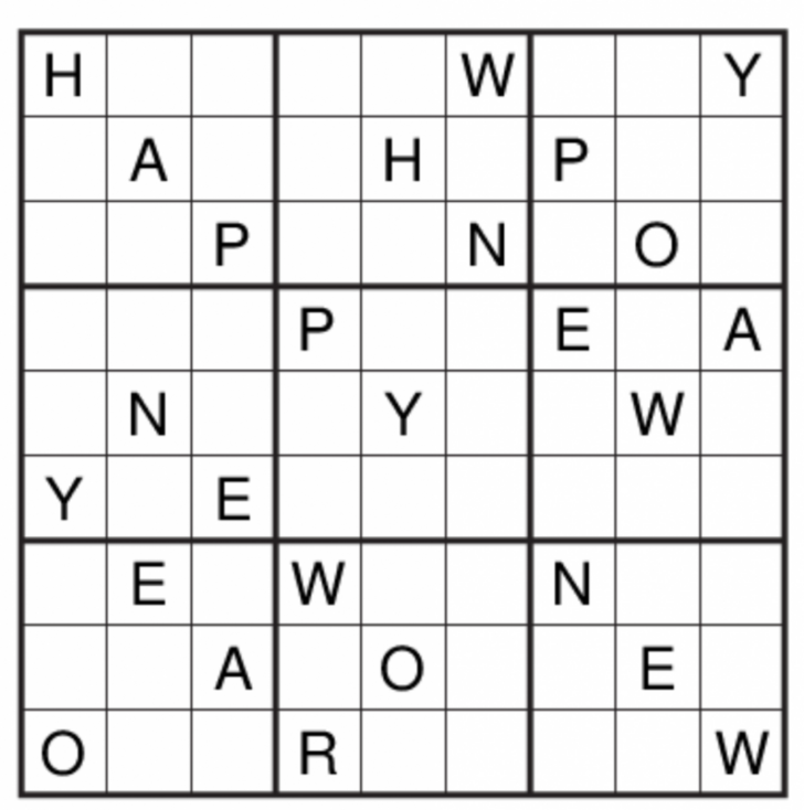 Printable Sudoku With Letters