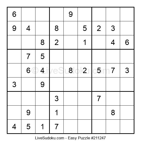 Easy Sudoku Online 211247 Live Sudoku