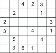 6 Number Easy Sudoku Printable