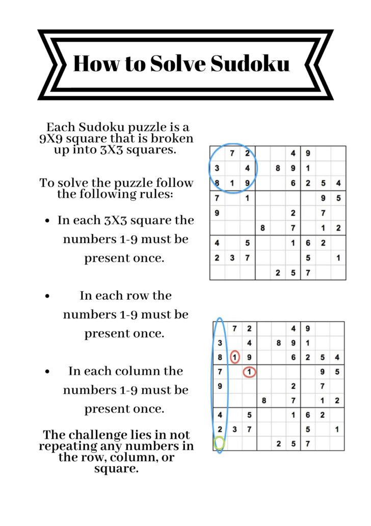 Instructions For Sudoku Printable