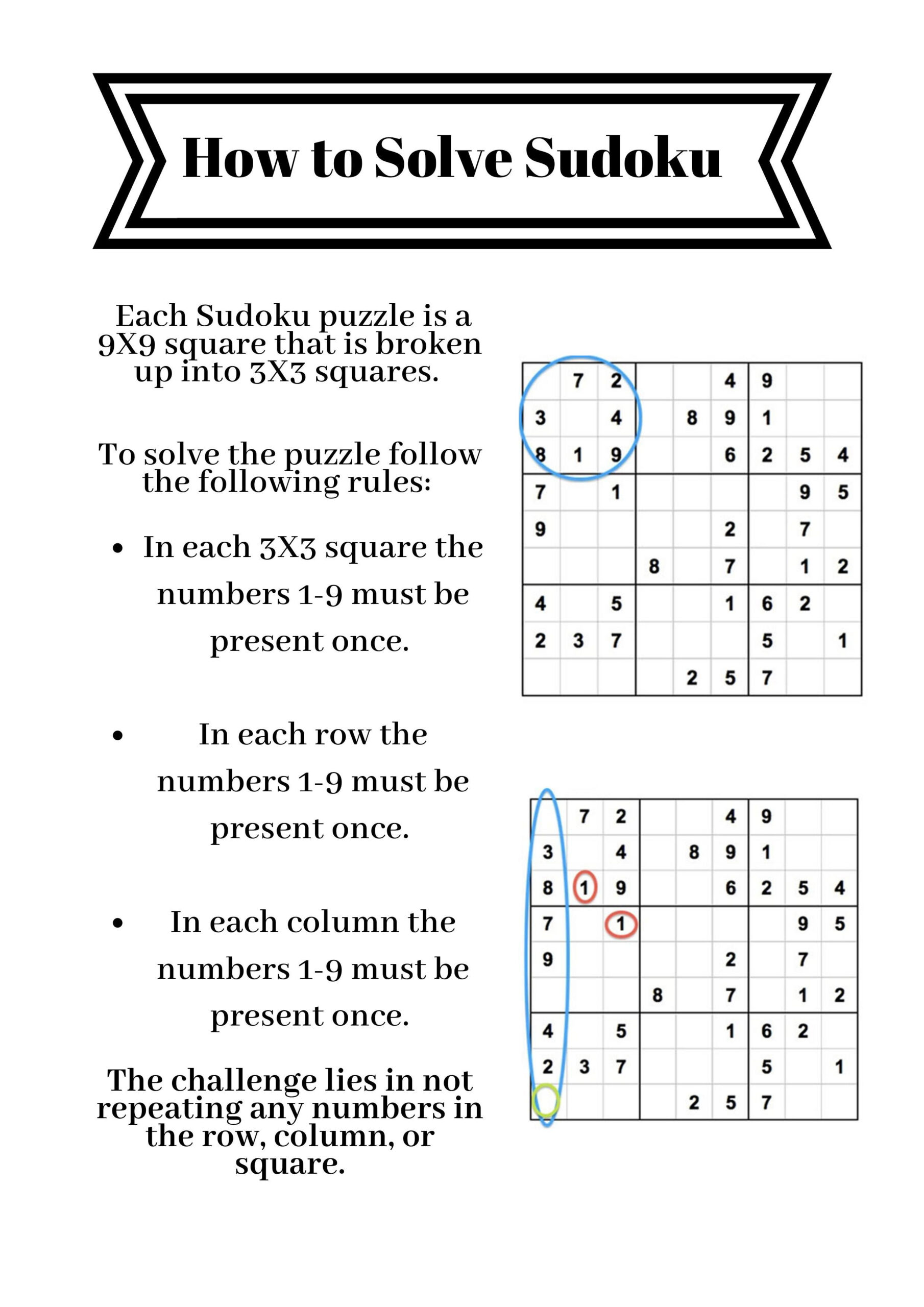 Easy To Follow Instructions For Solving Sudoku Puzzles Sudoku 