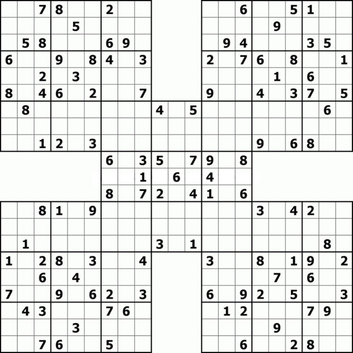 Printable Hi 5 Sudoku