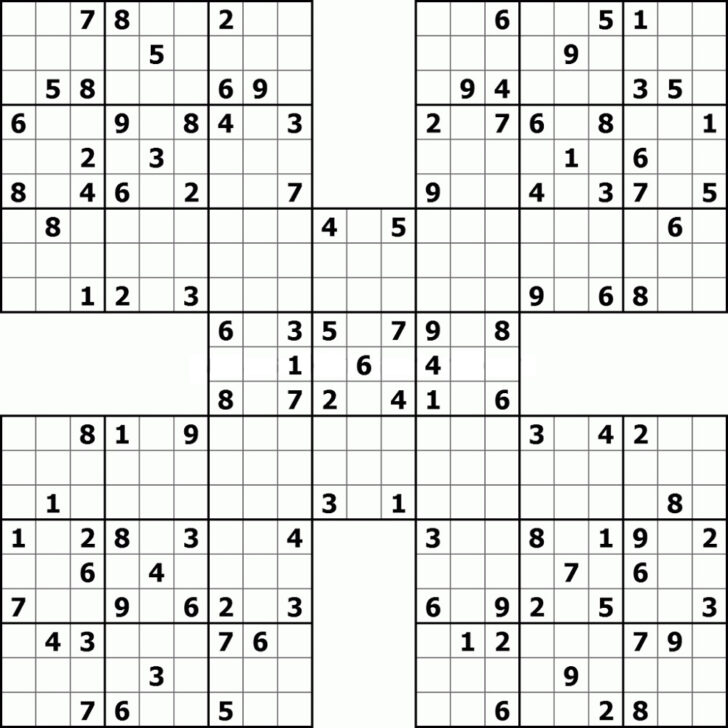 Printable 5 Way Sudoku Puzzles Free