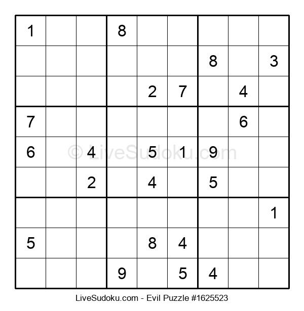 Evil Sudoku Online 1625523 Live Sudoku