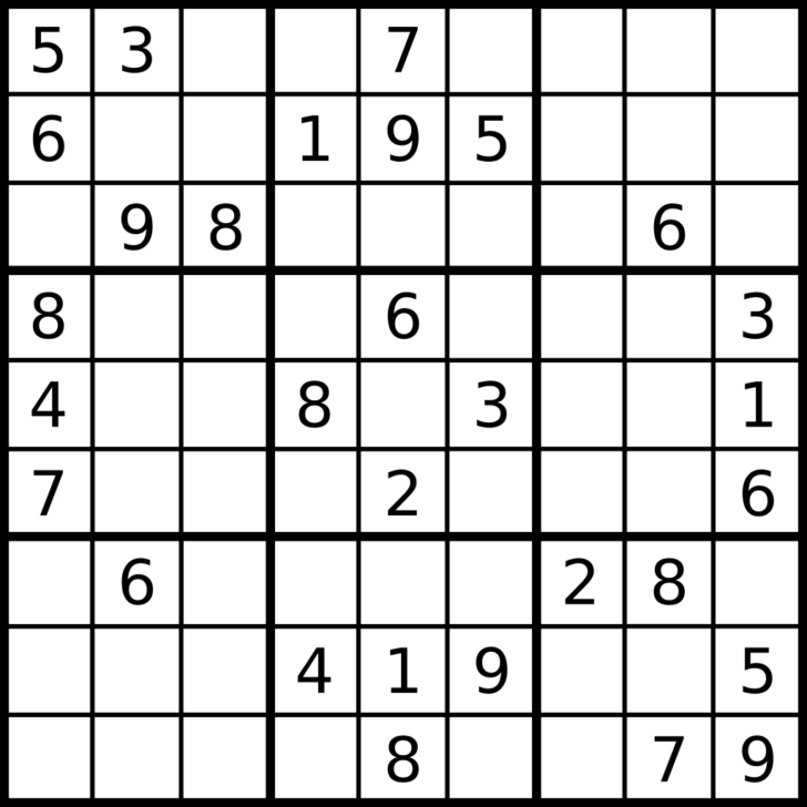 Printable 6 Square Sudoku
