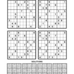Four Sudoku Games With Answers Of Medium Level Set 27 Stock Vector