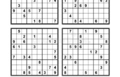Four Sudoku Games With Answers Set 10 Stock Vector Illustration Of