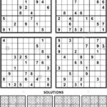Four Sudoku Puzzles Of Comfortable Level On A4 Or Letter Sized Page