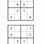 Free Kid Sudoku Puzzle Level 2 Page 4 Okul Okul Ncesi Matematik