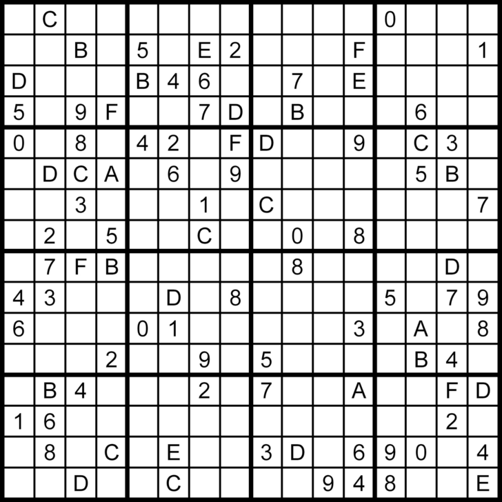 Free Printable Super 12 Square Sudoku Puzzles