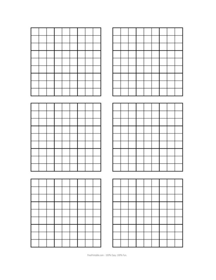 Printable Blank Sudoku Grids To Print On A4