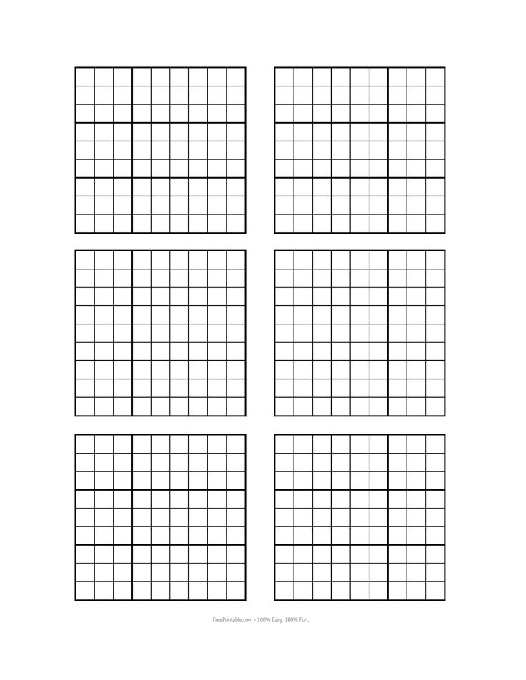 Free Printable Blank Sudoku Grids Sudoku Printable Grid Paper 