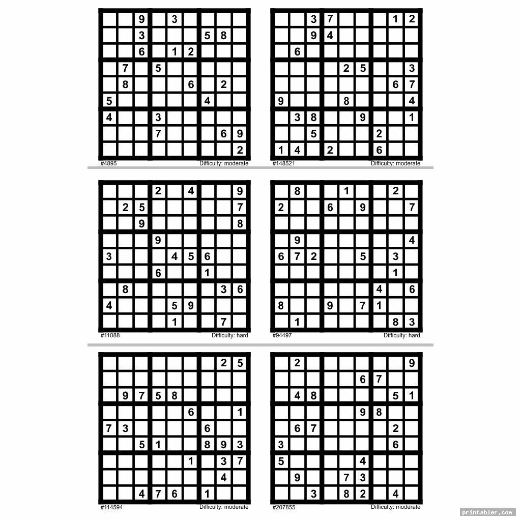 Free Printable Hard Sudoku 6 Per Page Sudoku Printable