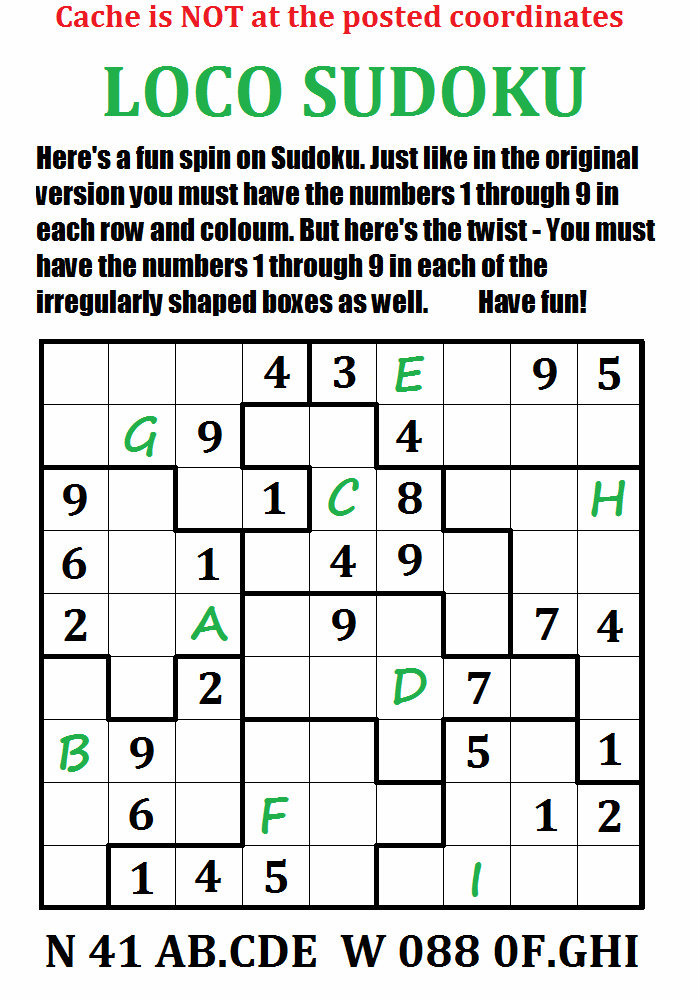 GC3WKPF Loco Sudoku Unknown Cache In Illinois United States Created 