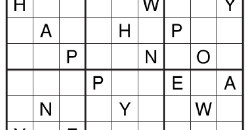 GET SET GO Puzzle No 124 Alphabet Sudoku