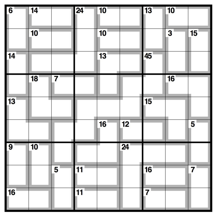 Killer Sudoku  Hard Printable Free