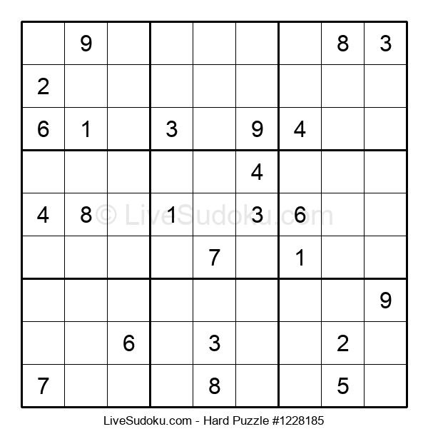 Hard Sudoku Online 1228185 Live Sudoku