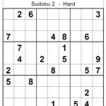 Hard Sudoku Puzzle No 2 Sudoku Hard Puzzles