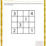 Kids Sudoku Critical Thinking 2nd Grade Worksheet JumpStart