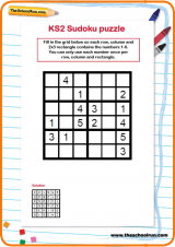 KS2 Sudoku Puzzle Sudoku Puzzles Sudoku Puzzles For Kids