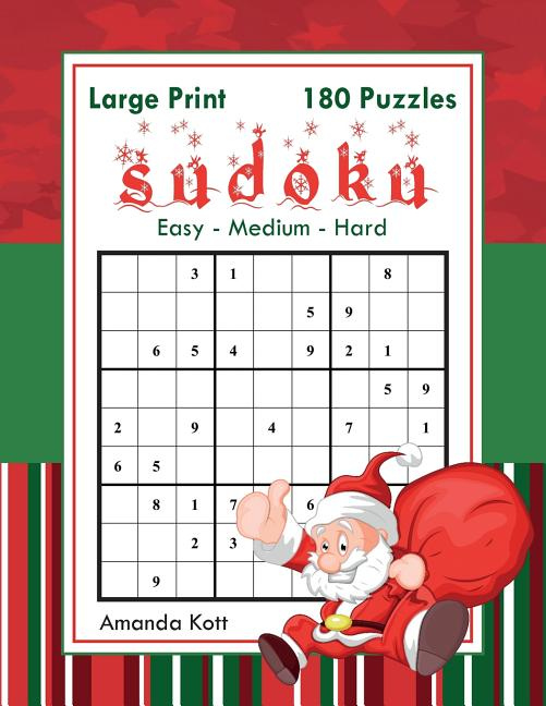 Large Print Sudoku Christmas Edition 180 Easy To Hard Puzzles 