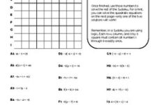 Mathtacular Solving Equations Sudoku Algebra 1 By Mathtacular