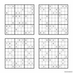 Medium Printable Sudoku Puzzles 4 Per Page Gridgit