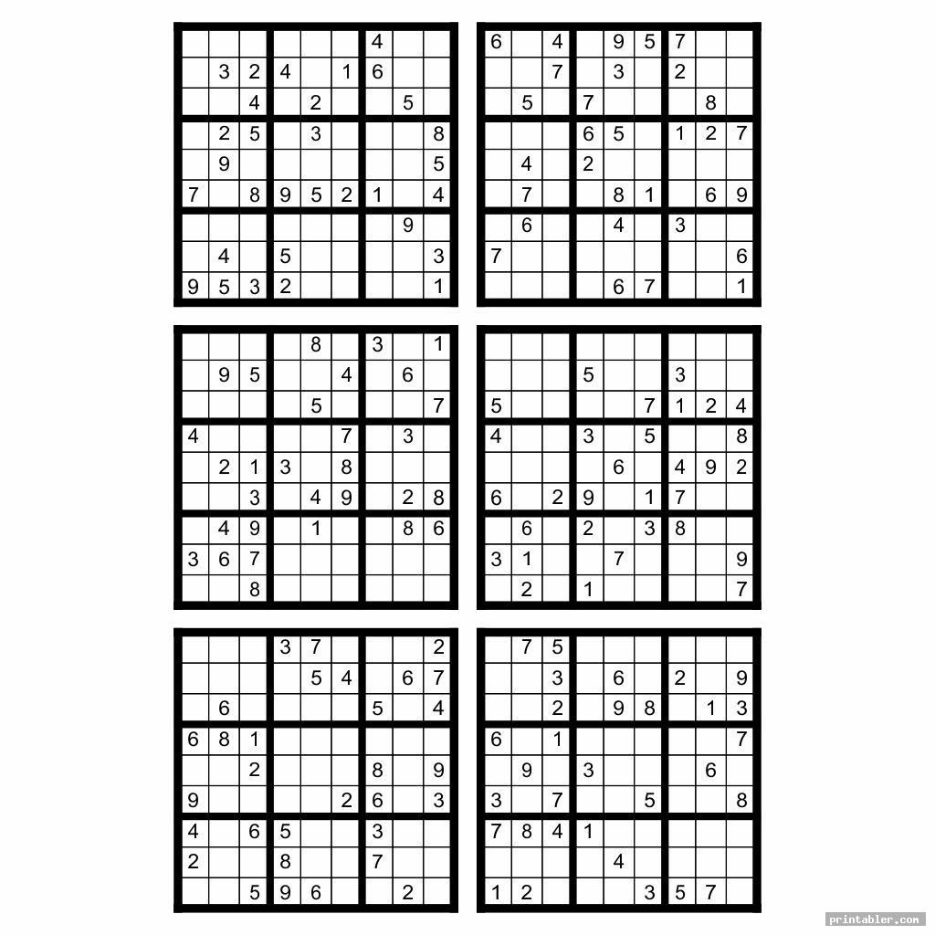 Mixed Hard Sudoku Printable 6 Per Page In 2020 Sudoku Printable 