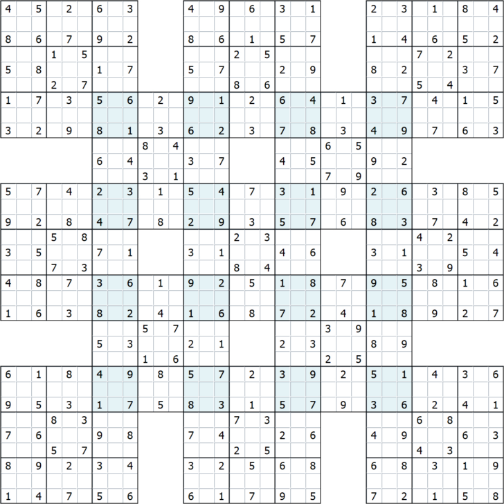 Free Monster 13-Grid Sudoku Printable Puzzles