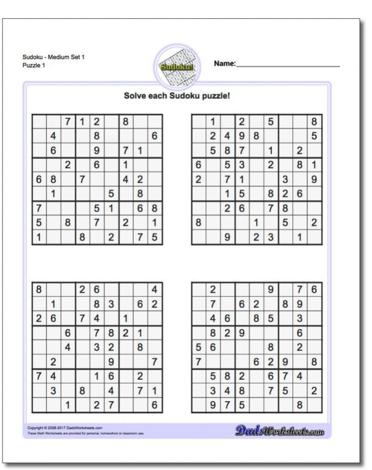 Printable Sudoku Solver 5×5