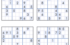 Print Free Sudoku 4 Per Page