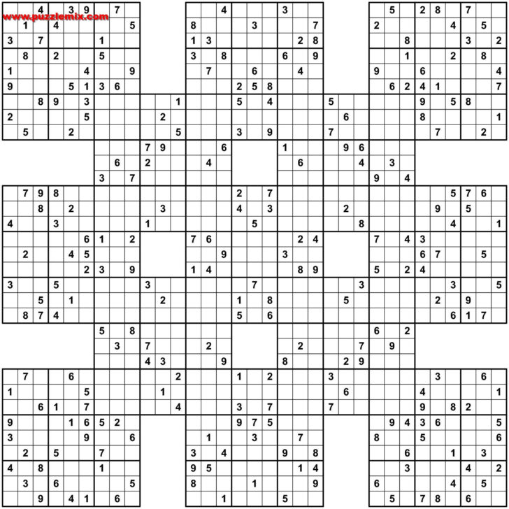 Samurai Sudoku Printable Free
